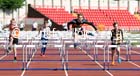Under-13 boys 75 metres hurdles at the North Eastern Championships, Gateshead International Stadium.  Photos: David T. Hewitson/Sports for All Pics